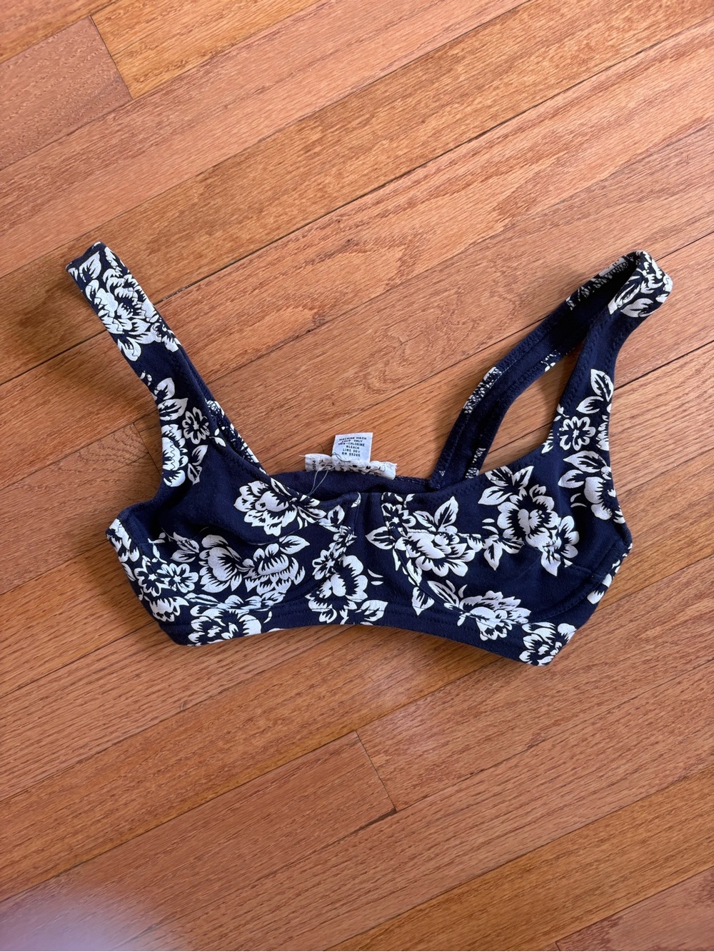 Vintage Express Black Floral Scoop Bralette